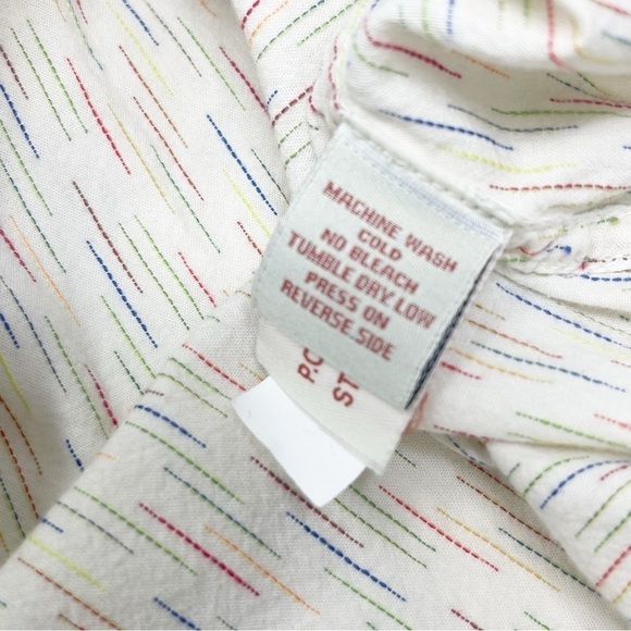 CARBON 2 COLBALT Men’s Ivory Multi Stitched Long Sleeve Button Down Shirt Sz XL - Picture 6 of 7